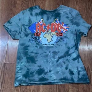 grey acid wash acdc band t-shirt